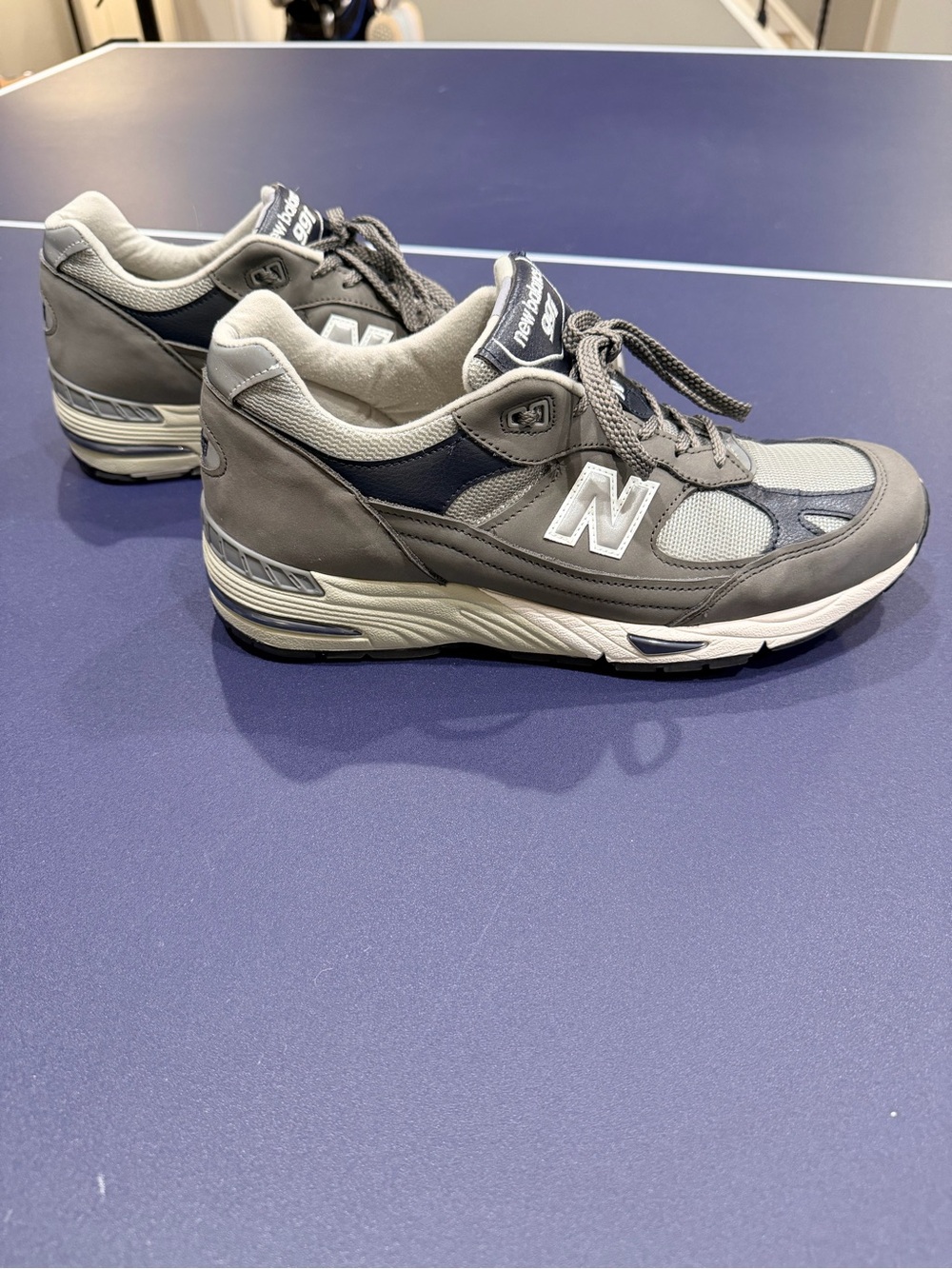 New Balance Men's 991v1 Gray/Navy Athletic Sneakers